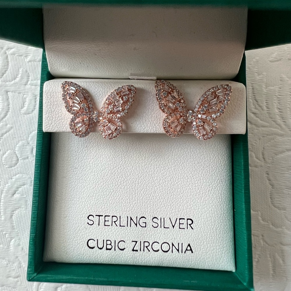 Rachel Zoe Sterling Silver Butterflies Earrings